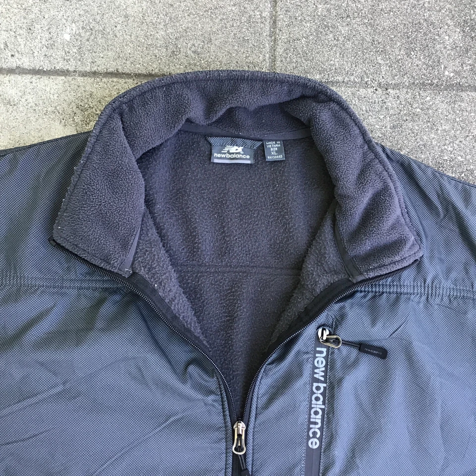 Chaqueta New Balance Polar Polar Fleece Cremallera Hombres XL Sudadera Gris Negro Foto 3 de 4