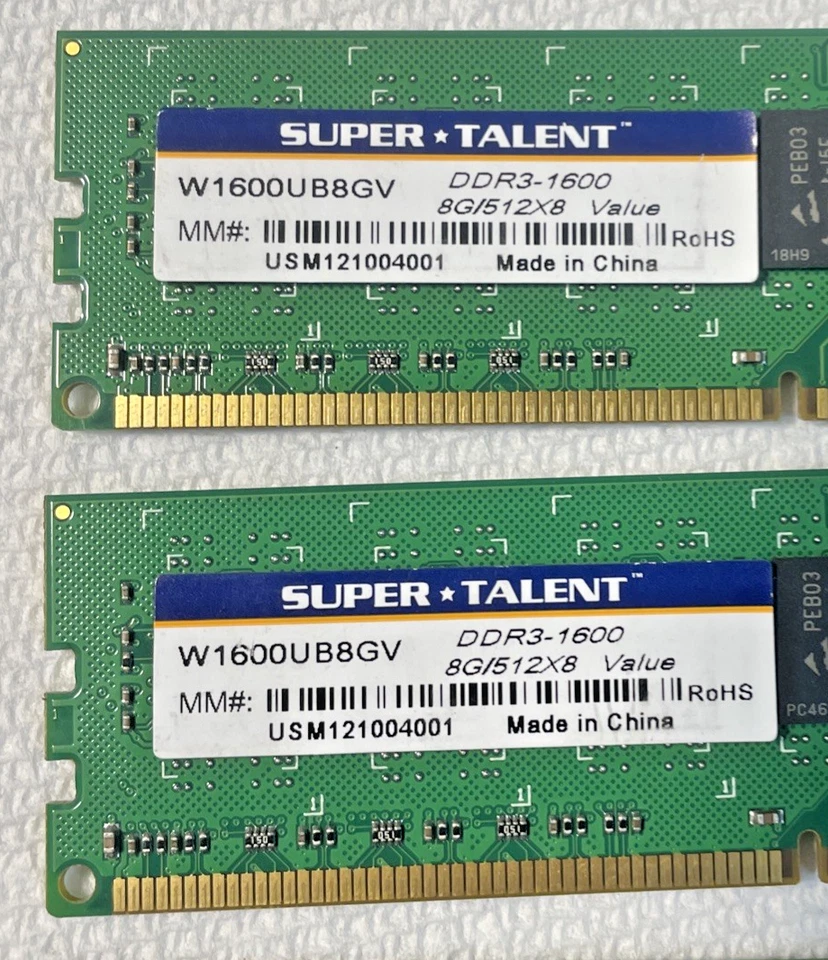 SuperTalent 64GB(8x 8GB)W1600UB8GM DDR3-1600 NON-ECC 8GI512x8 Memory - Image 2 of 4