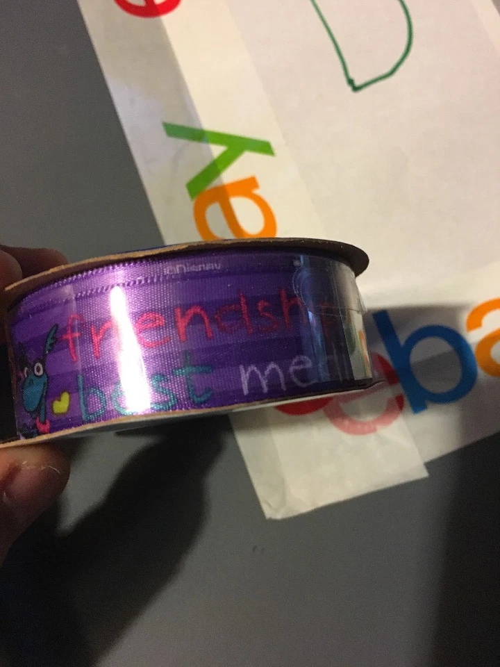 3 yd. Ribbon Disney Doc McStuffins Friendship is Best Medicine Purple Crafts Sew - Image 4 of 4