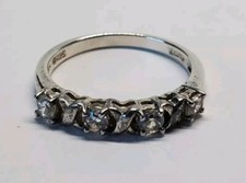 Sterling Silver Cubic Zirconia 4mm X Band Ring 925 Sz 8
