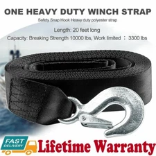 Marine Boat Trailer Winch Strap w/ Hook 2''x20' 4500 lbs for Boat Trailer Towing