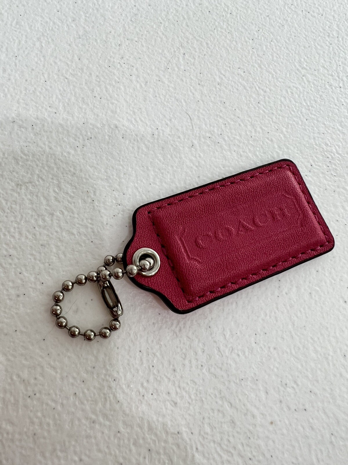 COACH Fuchsia Pink Leather Keychain Charm