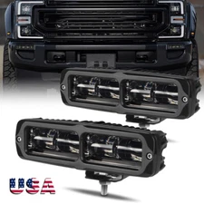 2X 6inch LED Driving Light Bar Spot Flood Work Lamp Fog Pods Offroad SUV 4WD UTV
