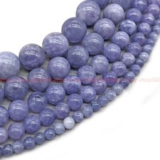 New Natural 4/6/8/10/12mm Lavender Jade Gemstone Beads Loose Beads 15"