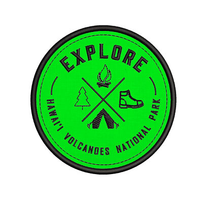 Hawai'i Volcanoes National Park Patch 3.5'' Embroidered Iron-On Applique Souvenir