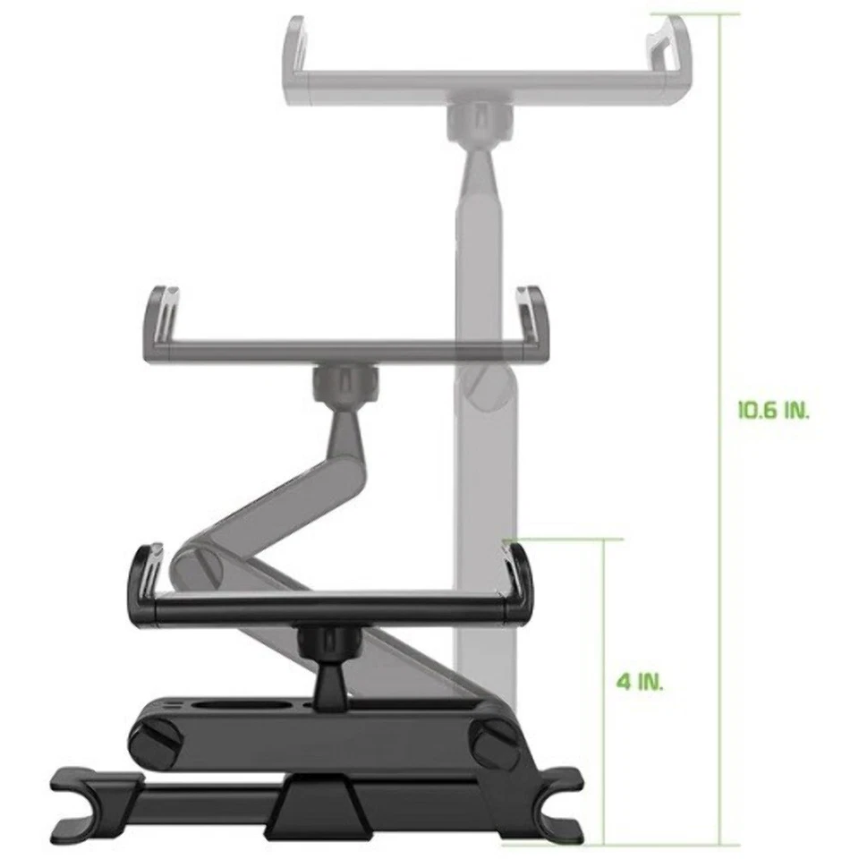 通用后座支架带可伸缩臂和 360° 支架,最多可容纳 8 英寸 — 第 4/4 张图片