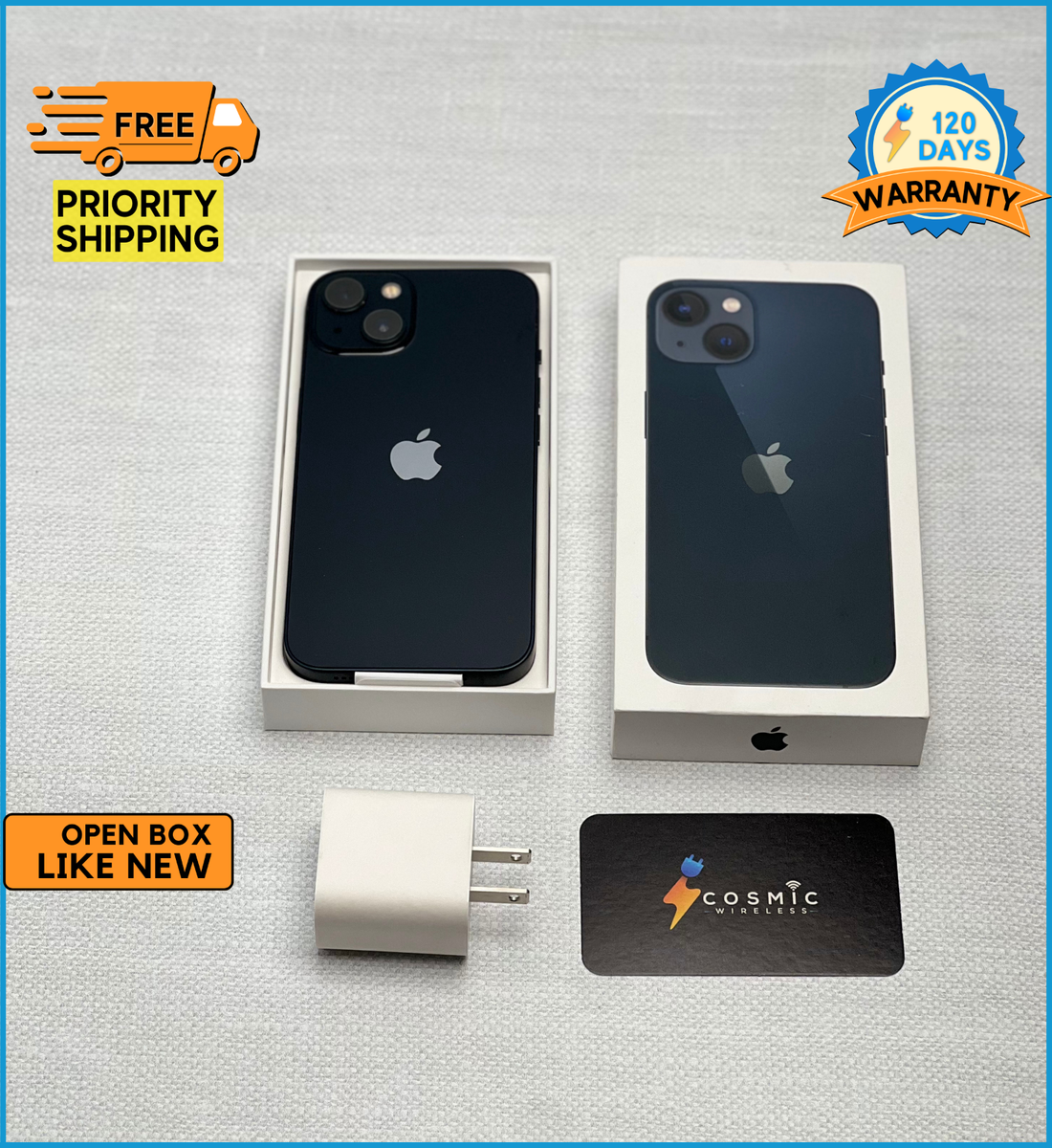 Excellent - Apple iPhone 13 128GB (GSM+CDMA) Fully Unlocked