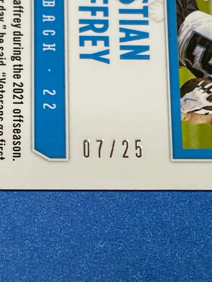 2021 Panini Phoenix Christian McCaffrey Green 7/25 Stanford #18 San Fran SP - Image 2 of 3