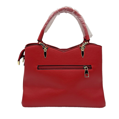 Danbaoly Faux Leather Cherry Red Top Handle Bag w/Crossbody Strap And Charm NWOT - Picture 3 of 16