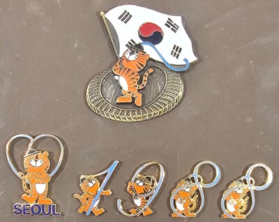 Seoul 1988 Olympics South Korea Hodori Pin Set Framed | eBay