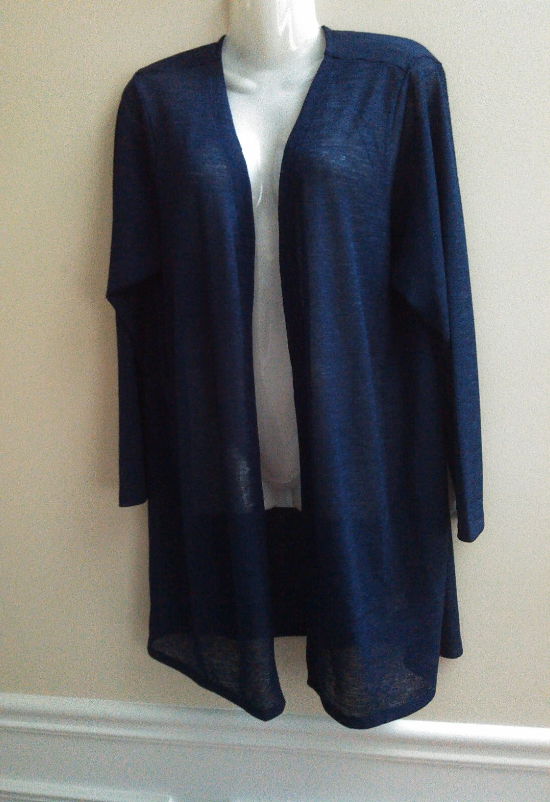 Cardigan cappotto Michael Kors taglia 0X lungo fronte aperto blu navy leggero