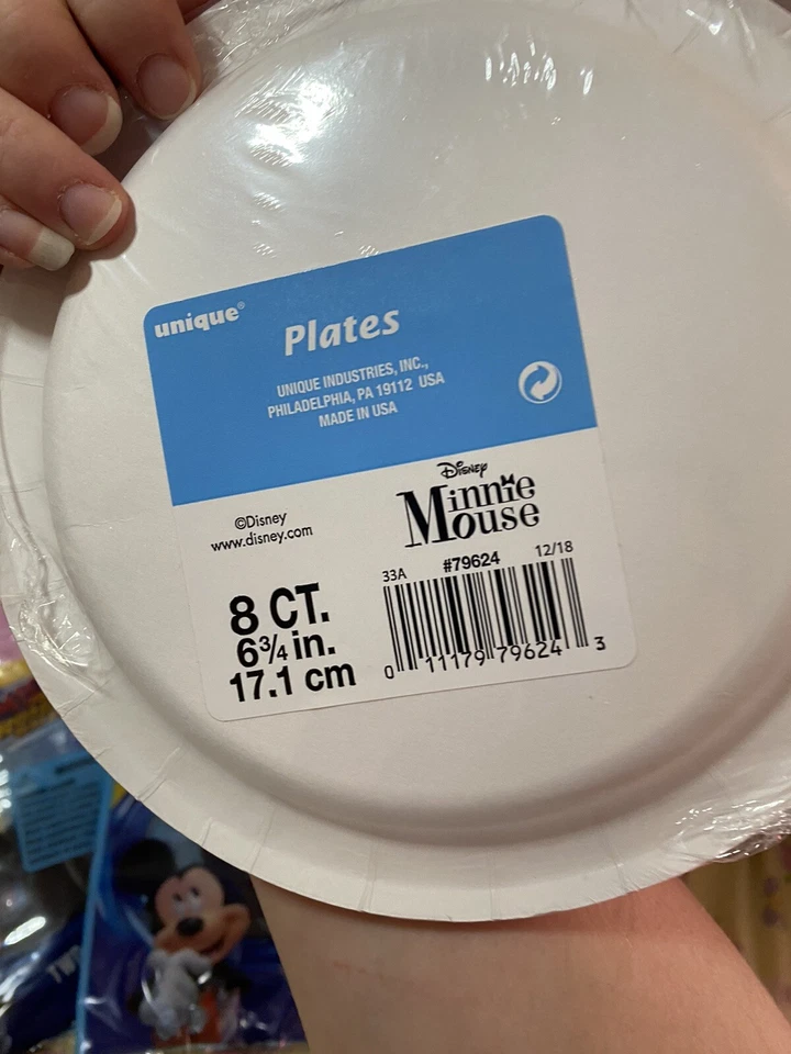 Disney Oficial Minnie Mouse Mickey Mouse Fiesta de Cumpleaños Suministros Lote Platos Decoración Foto 3 de 4