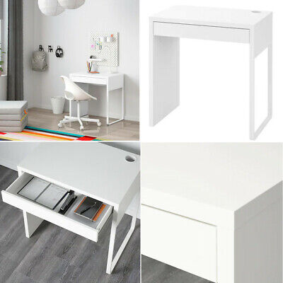 Ikea Micke Table Desk Workstation, Small White Writing Desk Ikea
