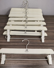 H &M STUDIO  2017 Wood Bottom Hanger Lot of 12 Clips Pants Skirts 14”