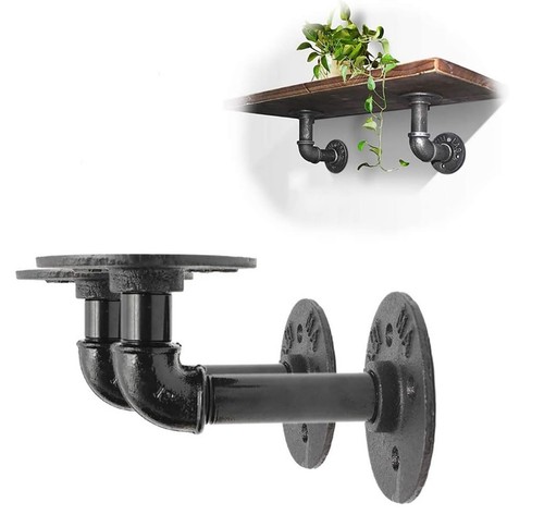 2x Tubo Soporte de Estante Ménsula Ángulo de Estantería Retro Pared 15cm Consola - Imagen 9 de 9
