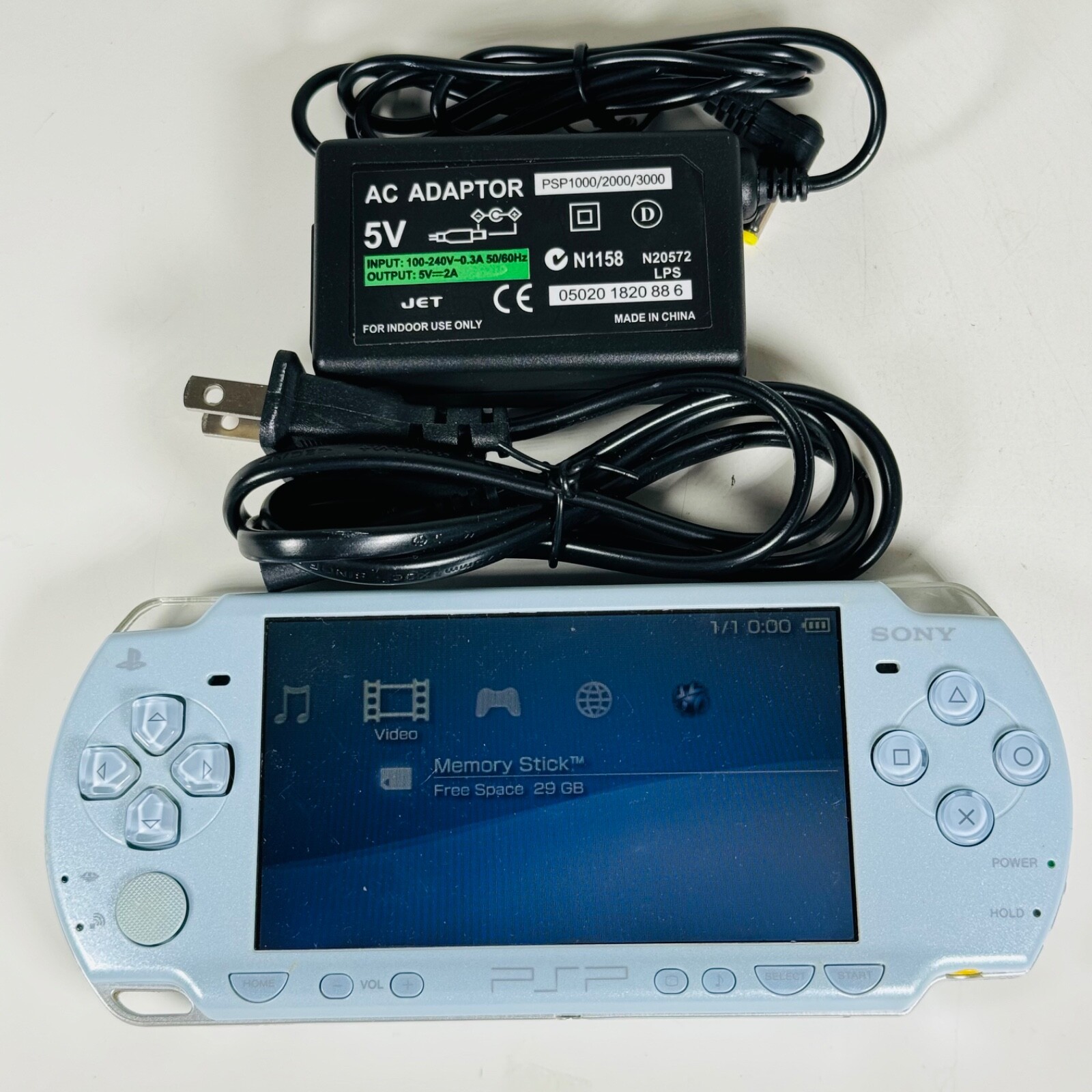 Sony PSP2000 Handheld Console *Joystick* (Light Blue) SD & Charger