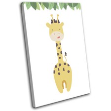 Cute Nursery Kids Room Jungle Animals SINGLE CANVAS WALL ART Picture Print