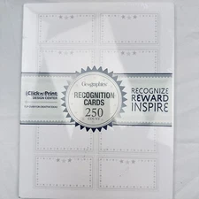 Geographics #48674 Printable Recognition Cards 250 Count Customizable BRAND NEW