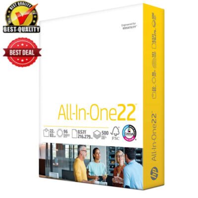 All-in-One 22lb 8.5'' x 11'' White 1 Ream 500 Sheets Home Office Copy Paper NEW