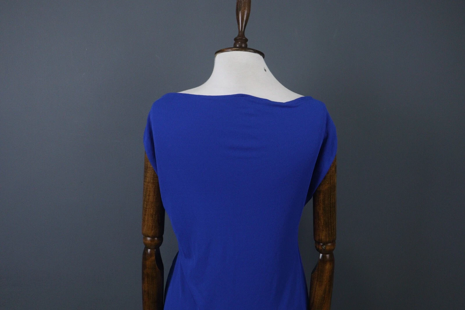 Abito body casual VERSACE CLASSIC V2 blu tinta unita senza maniche scollo barca taglia 10