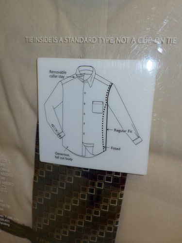 Alexander Julian Shirt & Tie Big Size XL 17 17.5 34 35 NIB Beige Cotton Blend - Picture 11 of 12