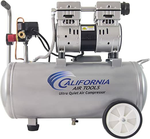 California Air Tools 8010 Steel Tank Air Compressor | Ultra Quiet, Oil-Free, 1.0