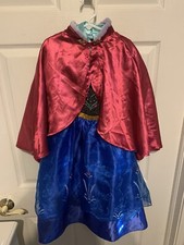 Disney Store Anna Frozen Disfraz de Viaje Niño Talla XS 4 Con Capa Desmontable