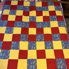 Baby Boy Patchwork Cotton quilt planes, trains  autos 50  x 38  