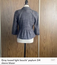 Gray Tweed Blazer Peplum Style