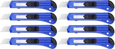 8 Safety Box Cutter Utility Knife Tool Retractable Snap Off Razor Blade BLUE
