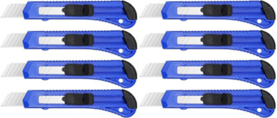 8 Safety Box Cutter Utility Knife Tool Retractable Snap Off Razor Blade BLUE