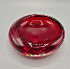 Vintage Whitefriars? Ruby Red Glass Dish Ashtray