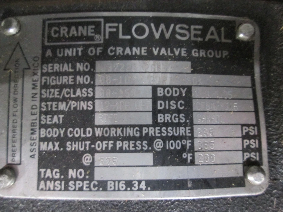 Crane, Flowseal, 08-1DA-12DRTG-30K, Butterfly Valve, New - Image 3 of 4