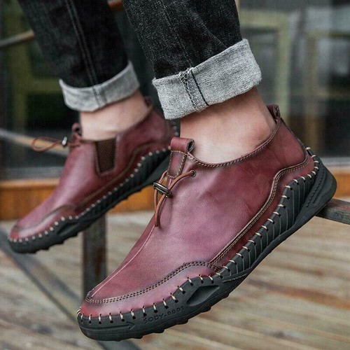 Mens Driving Shoes Slip on Loafers Soft 