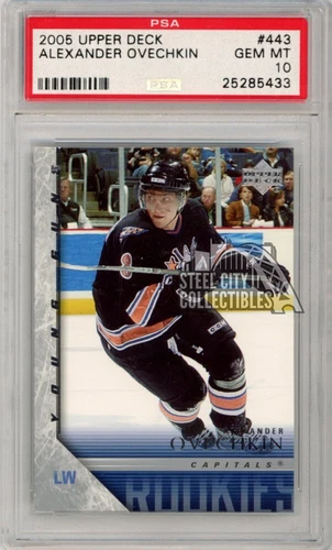 Alexander Ovechkin 2005-06 Upper Deck Young Guns Rookie Card #443 PSA 10 Gem Mt