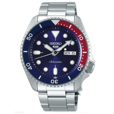 SEIKO 5 Sports SRPD53K1 Herrenuhr Automatik 100M Edelstahl Pepsi Lünette