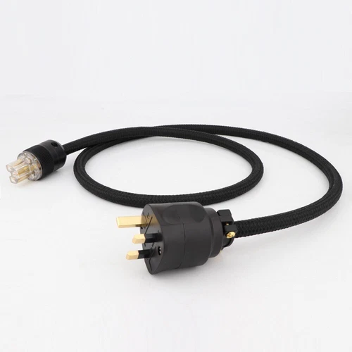 Silver Plated OFC Copper HiFi Power Cord with Gold Plated UK IEC Cable Plug - Picture 9 of 20