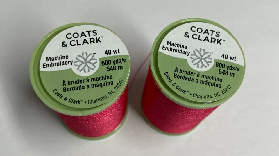 Coats & Clark Thread Pink Machine Embroidery Polyester S965  600 Yds x 2 Spools - Image 2 of 4