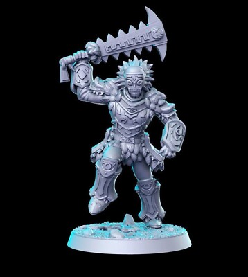 Forest Warrior Tribal Fantasy Miniature DND Tabletop RPG Role Playing RN Estudio