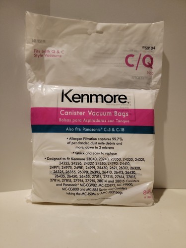 Kenmore 50104 8 Pack Style C/Q Canister Vacuum Bags | eBay