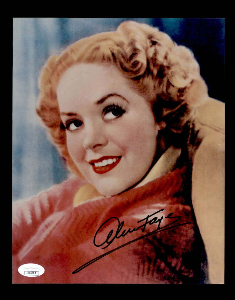 Alice Faye JSA Cert Signed 8x10 Photo Certified Autograph