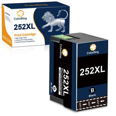 1PK 252XL 252 XL Black Ink Cartridges For Epson WorkForce WF-3630 7620 7110 7210