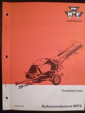Massey Ferguson Ballenpresse MF 8 Ersatzteilliste