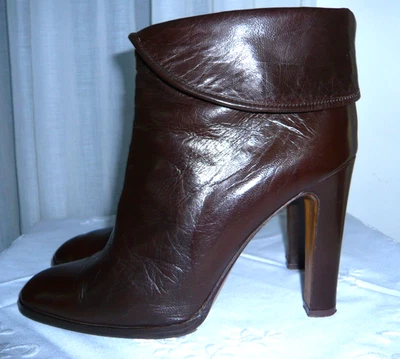 italienische Vintage Stiefeletten Vollleder Braun Gr. 39 - Bild 1 von 4