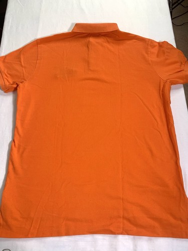 Polo Ralph Lauren Shirt Mens Large Orange Triple Pony Stampede Logo 3 Mesh Polo - Picture 10 of 10