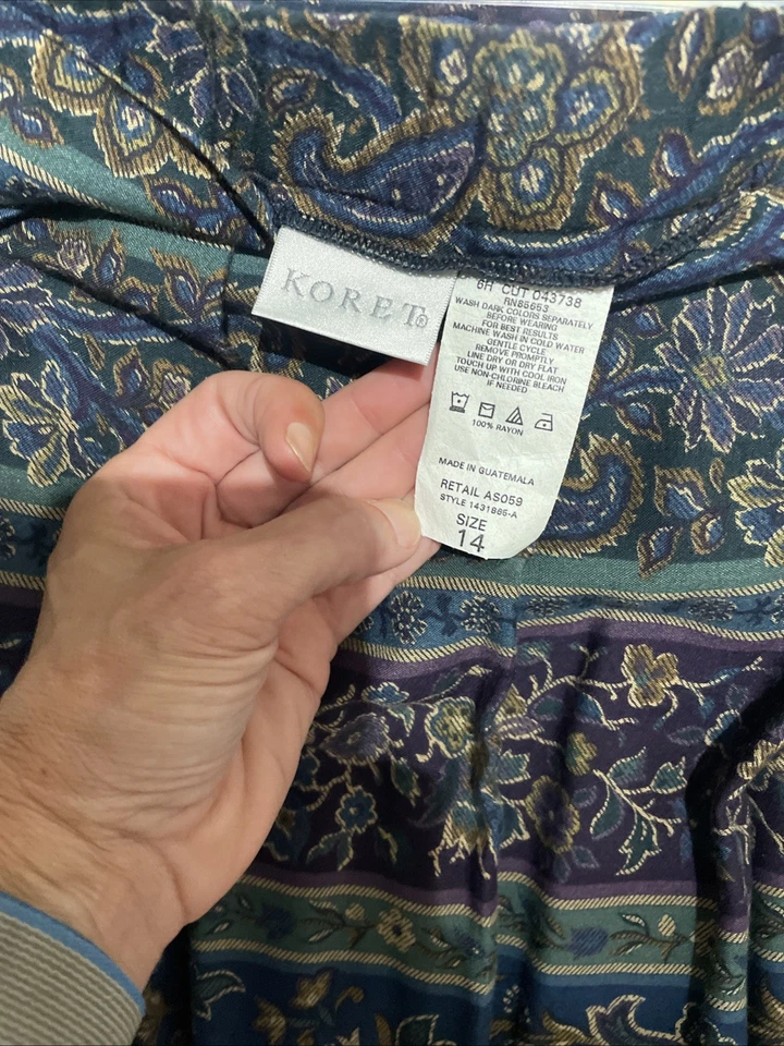 Koret Coordinating Midi Skirt & Wool Vest Size M 14 Cottage Granny Country Core - Image 4 of 4