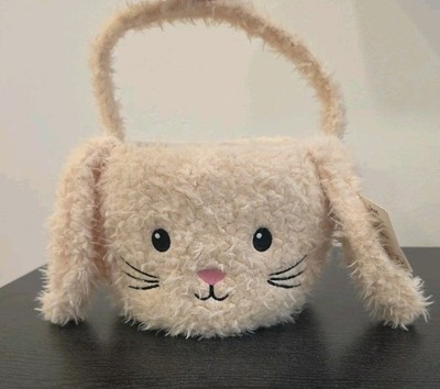 Plush Bunny Basket, White, 8.5'' x 6.25'', Easter by Way To Celebrate