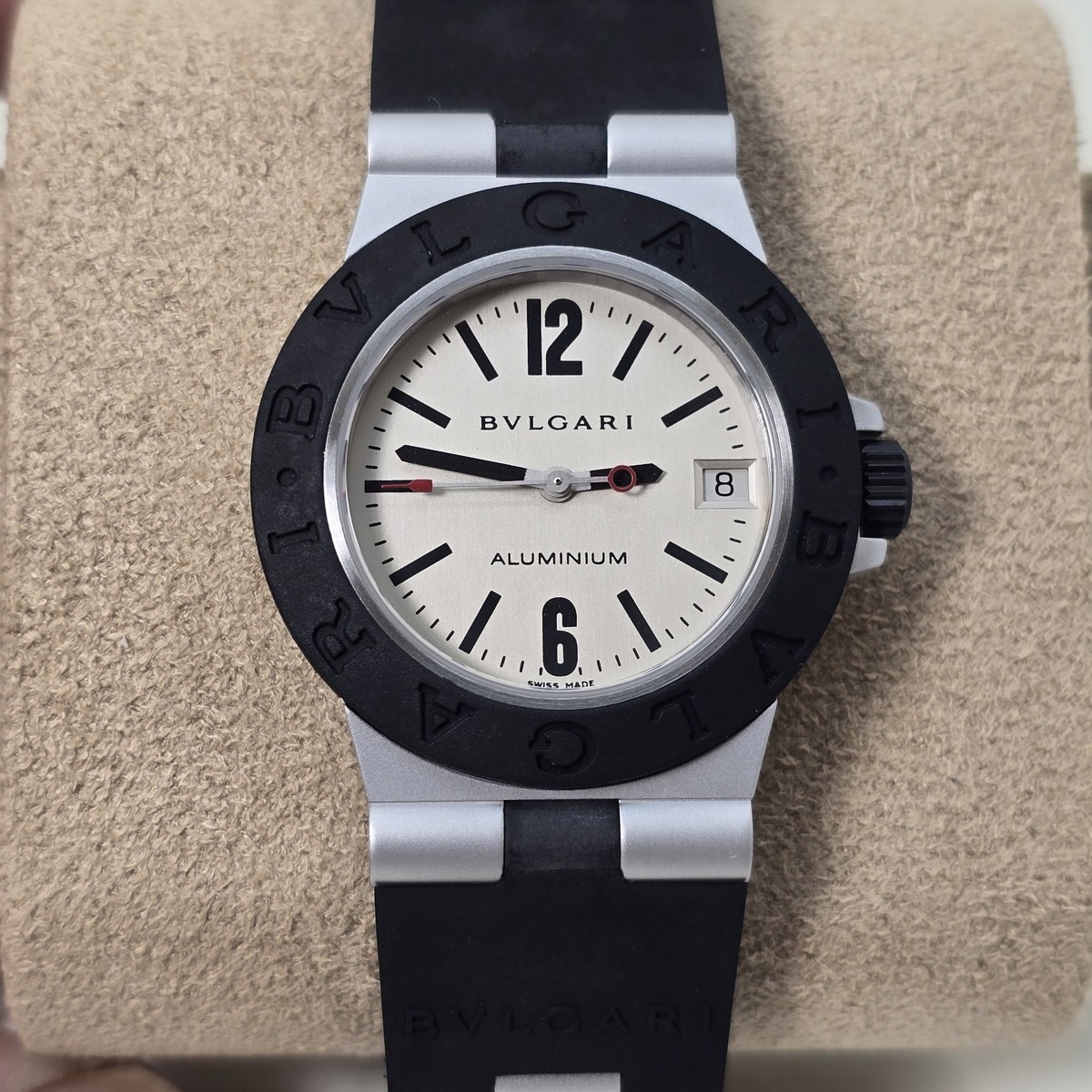 時計 BVLGARI ALUMINIUM AL32TA BVLGARI DIAGONO AL 32 TA ALUMINIUM QUARTZ WATCH 32 MM (MINT & 100