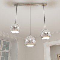 Pendelleuchte Chrom E27 Metall Kugel Schirm Cool HäNgelampe Esszimmer