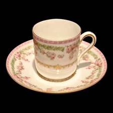 Vintage Empire China Austria Demitasse Espresso Cup and Saucer Set Gold Floral